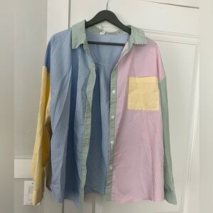 Multi colored button down